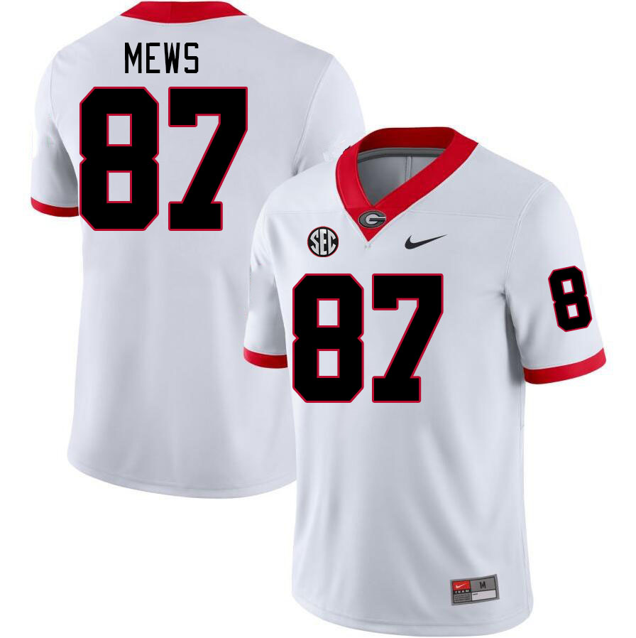 Georgia Bulldogs Men's Mekhi Mews #87 White Stitched College UGA Football Jersey 23DQ012CA